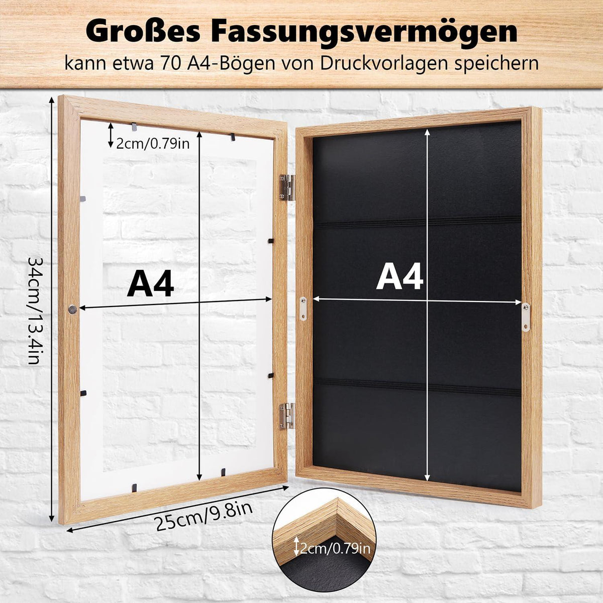 Kinderzeichnungen Bilderrahmen A4 2 Stück MDF Fotocollage