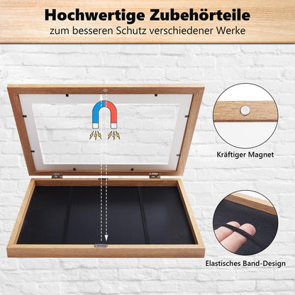 Kromapolis 2 Stück Bilderrahmen Kinderzeichnungen A4 Acrylglas Hölzerne Farbe