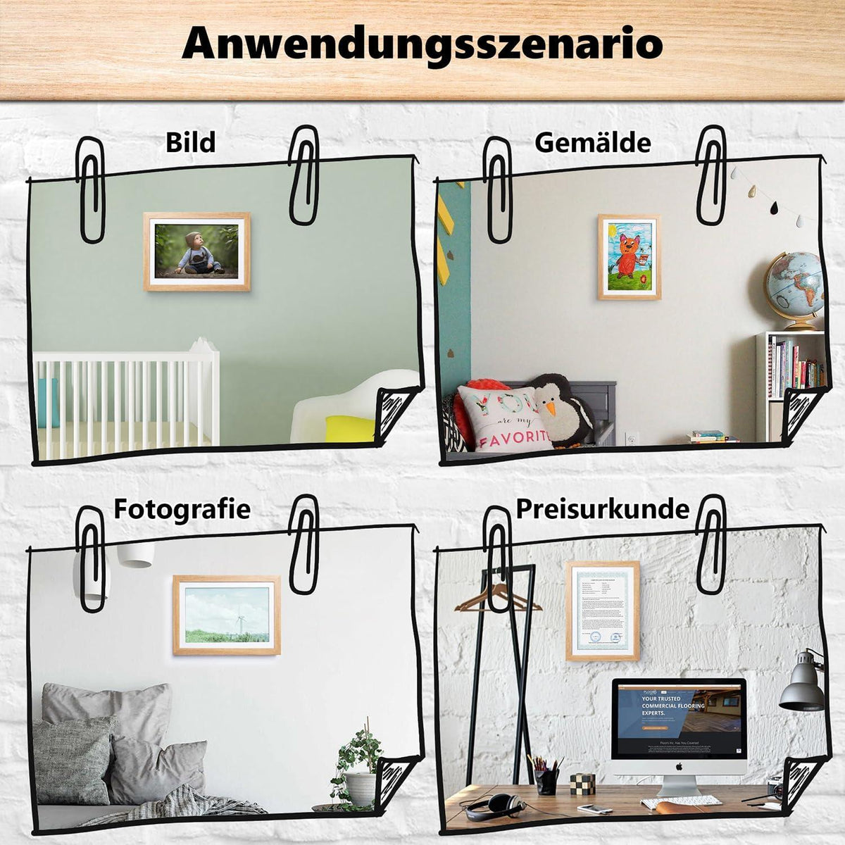 Kromapolis 2x A4 Bilderrahmen Kinderzeichnungen Acrylglas Umweltfreundlich