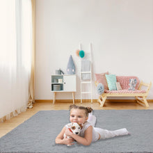 Weicher Zottelteppich Flauschig Anti-Rutsch 60x90cm Hellgrau