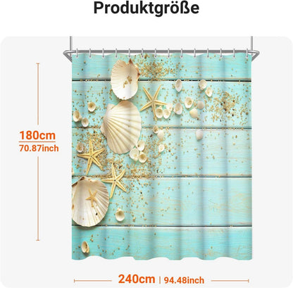 Duschvorhang 240x180cm Schale Antischimmel Wasserabweisend Polyester