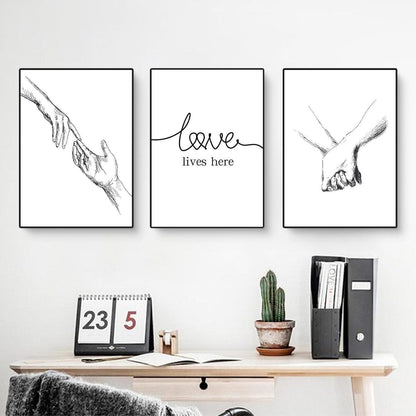 Premium Poster Set "Hand in Hand" - Moderne Wandkunst 30x40cm