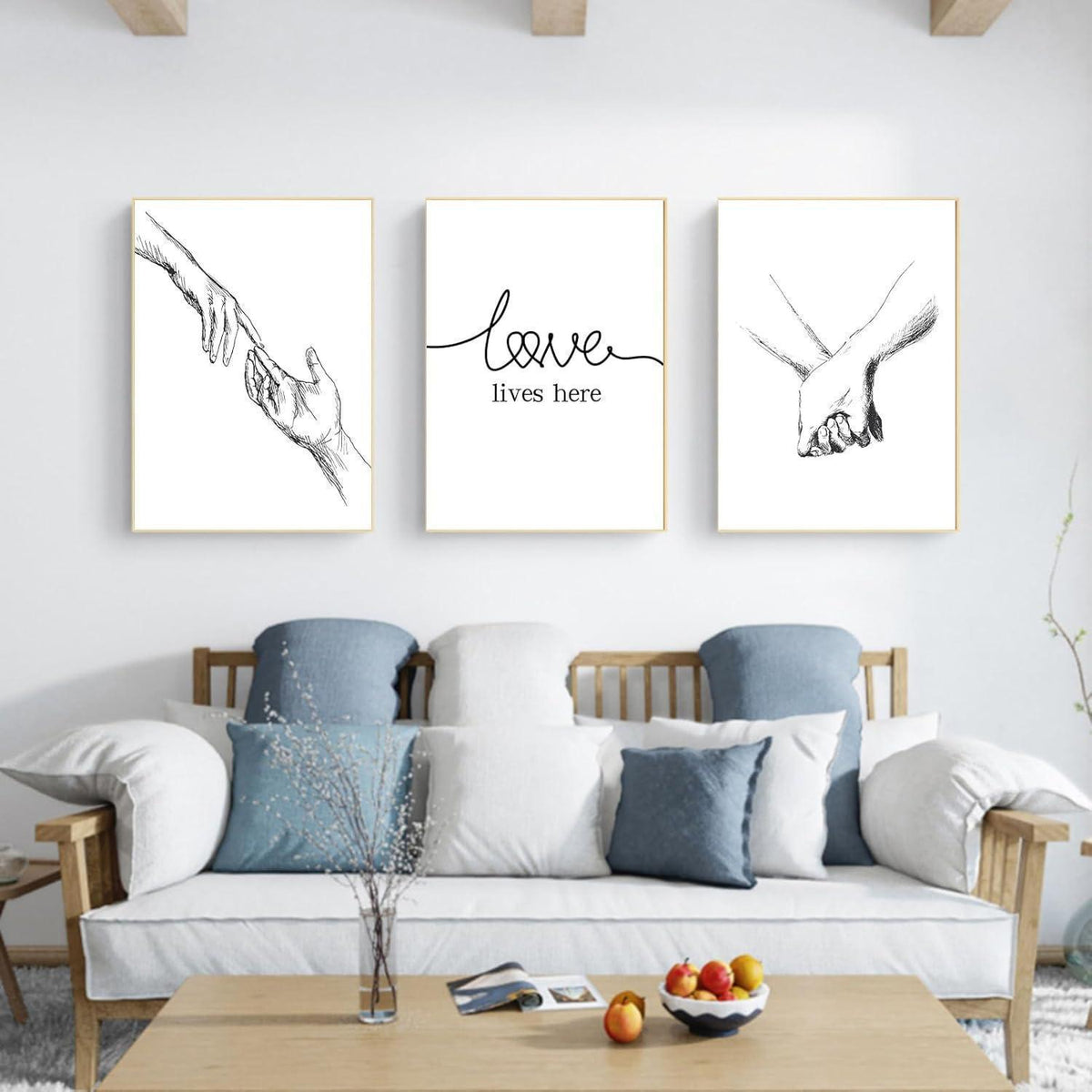 Premium Poster Set "Hand in Hand" - Moderne Wandkunst 30x40cm