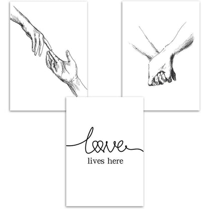 Premium Poster Set "Hand in Hand" - Moderne Wandkunst 30x40cm