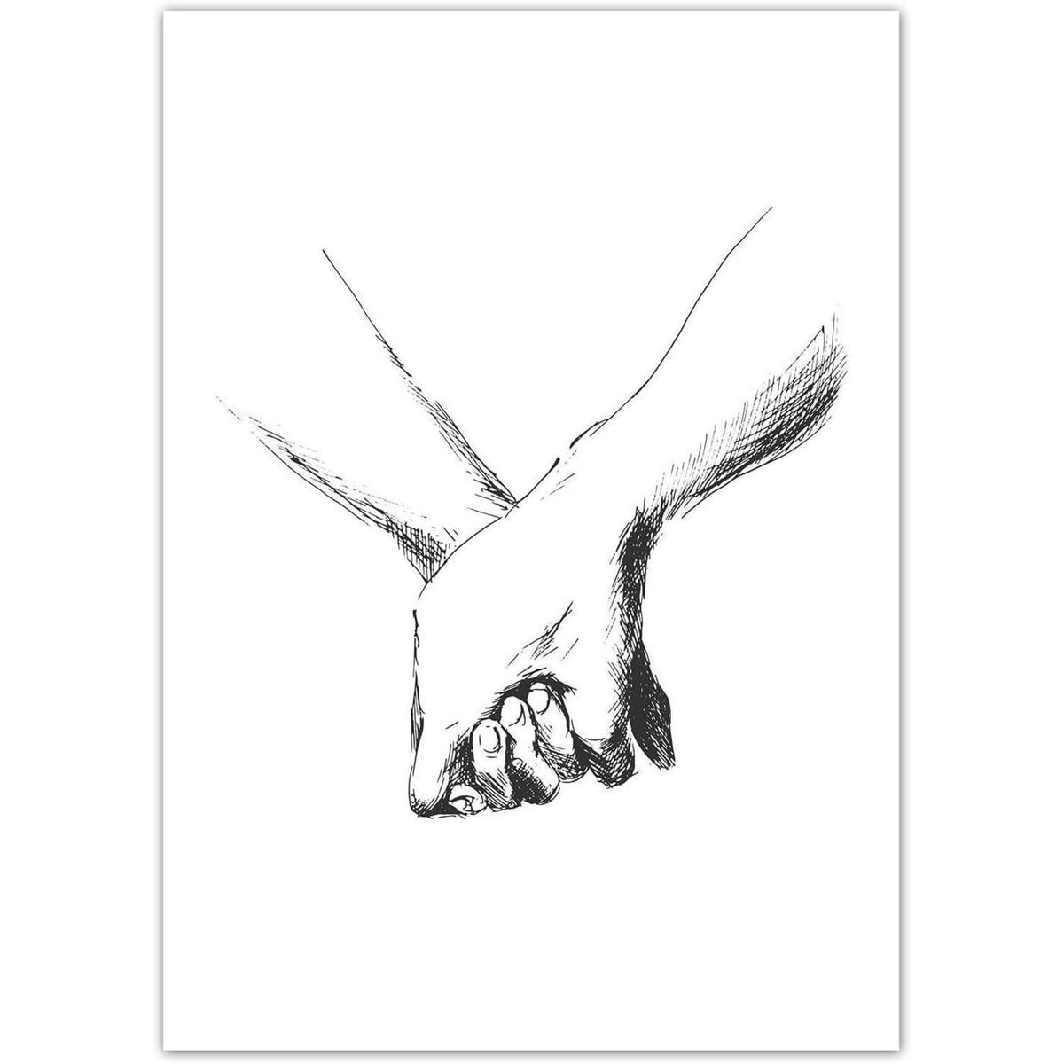 Premium Poster Set "Hand in Hand" - Moderne Wandkunst 30x40cm