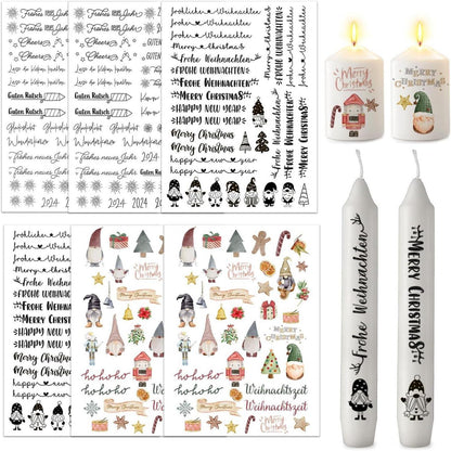 Kerzentattoos Weihnachten Happy New Year Wasserschiebefolie Kerzen A5