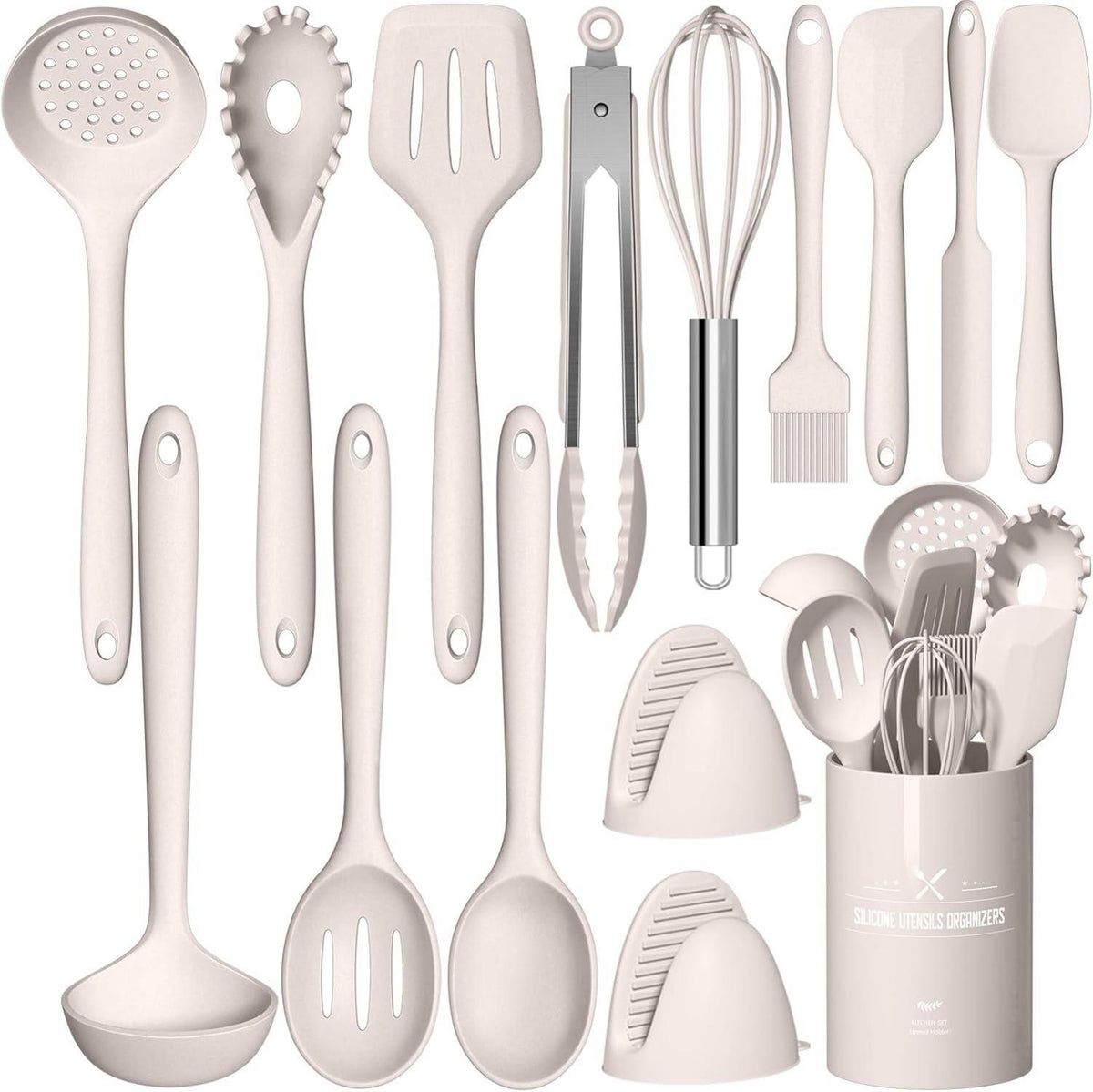 15-teiliges Silikon Küchenhelfer Set - Hitzebeständiges Kochutensilien