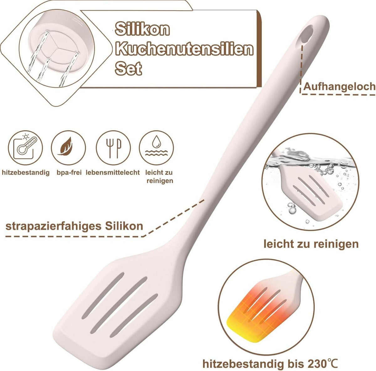 15-teiliges Silikon Küchenhelfer Set Kochutensilien Antihaft Spülmaschinenfest