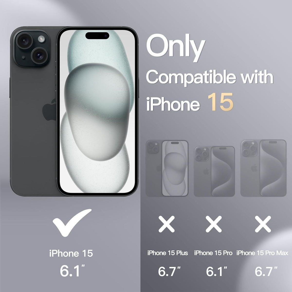 Silikon Hülle für iPhone 15 6,1 Zoll, Stoßfest, Sturmblau