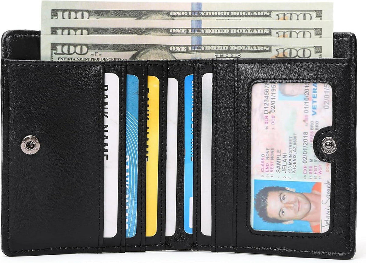 Herren Geldbörse Slim Wallet RFID Portemonnaie Münzfach Schwarz