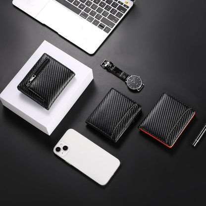Herren Geldbörse RFID Schutz Slim Wallet mit Münzfach und Kreditkarteninhaber