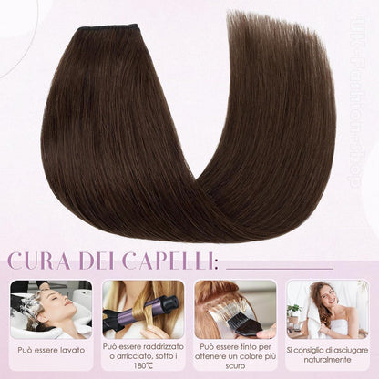Clip-in Echthaarverlängerung Mittelbraun 35cm