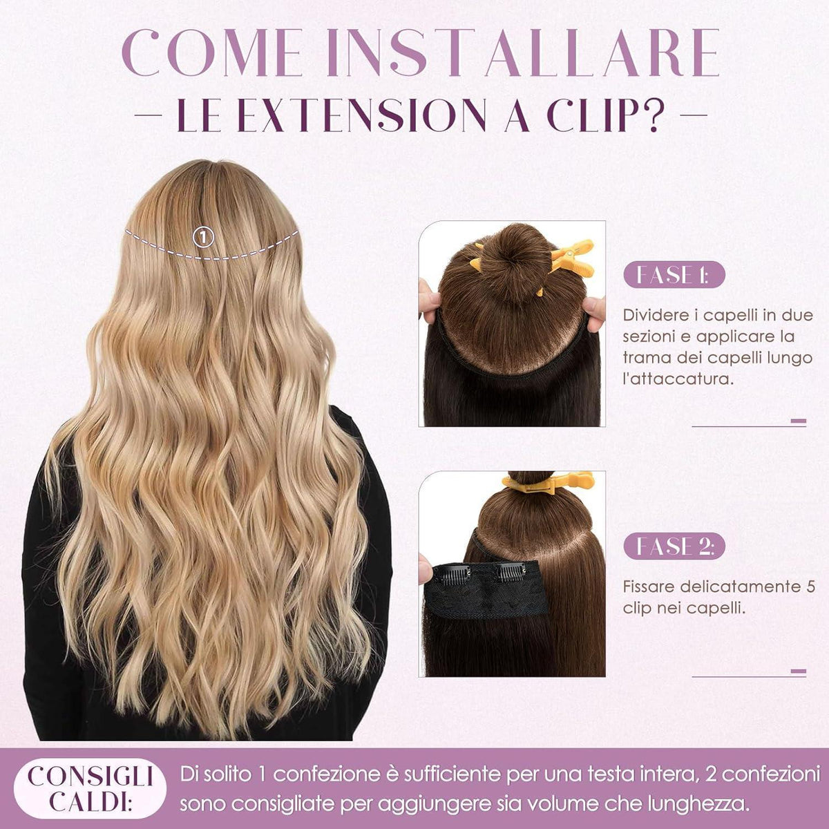Clip-in Haarverlängerung Dunkelbraun, 40cm Remy Echthaar