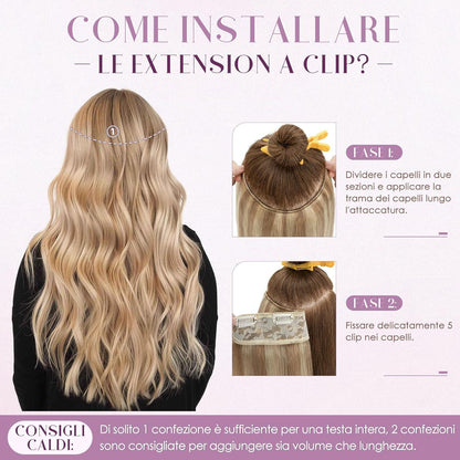 Echthaar Clip-Ins Blond 40cm – Remy Haarverlängerung #18/613