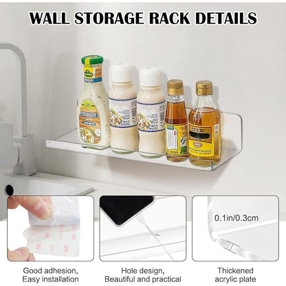3er Set Wandregal Acryl Transparent ohne Bohren 30cm