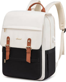 Rucksack Laptop 17.3 zoll diebstahlsicher wasserdicht Beige Schwarz