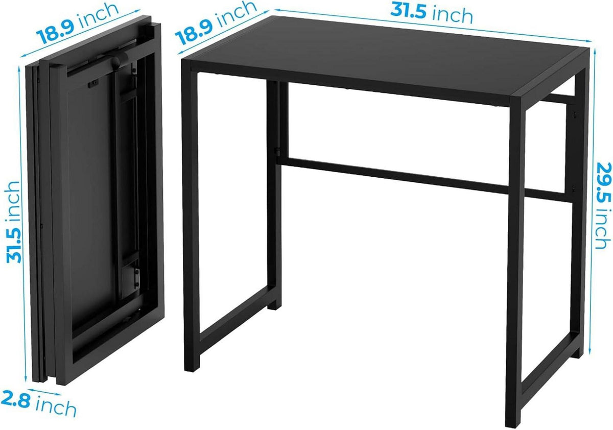 Klappbarer Schreibtisch 80x48 cm Schwarz Stabil & Platzsparend