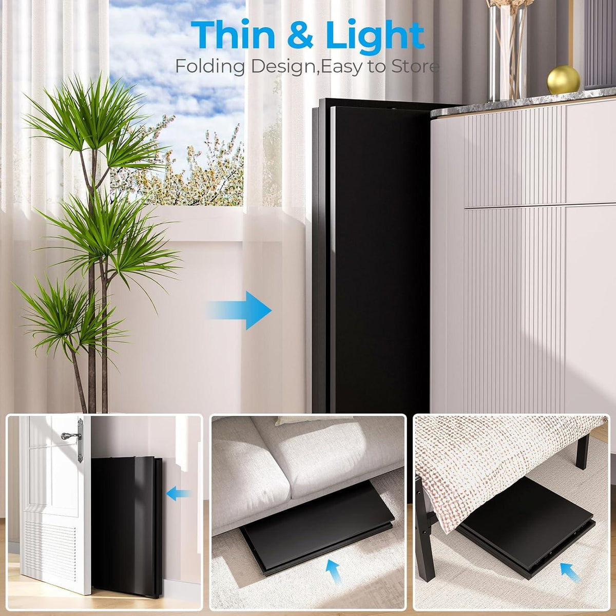 Kleiner Klappbarer Schreibtisch 80x48 cm Schwarz Home Office