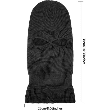 Gestrickte Sturmhaube mit Löchern – Ski & Outdoor Wintermaske