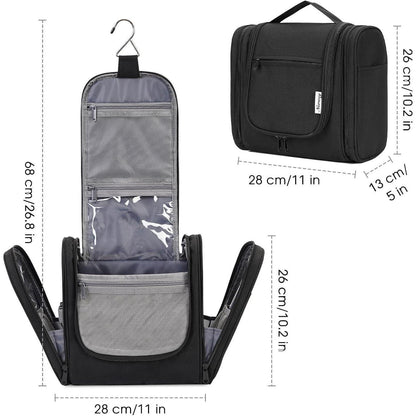 Kulturtasche zum Aufhängen – Organizer für Reisen & Zuhause (Schwarz)