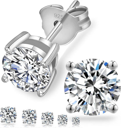 Elegante Moissanite Ohrstecker 925 Silber VVS1 D 14K Gold