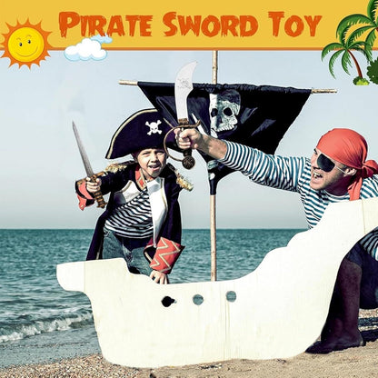Antiker Piratendolch Kunststoff Spielzeugschwert Silber Gold Piratenkostüm