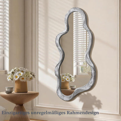 Wolken Wandspiegel Holzrahmen Asymmetrisch Modern 76x36cm