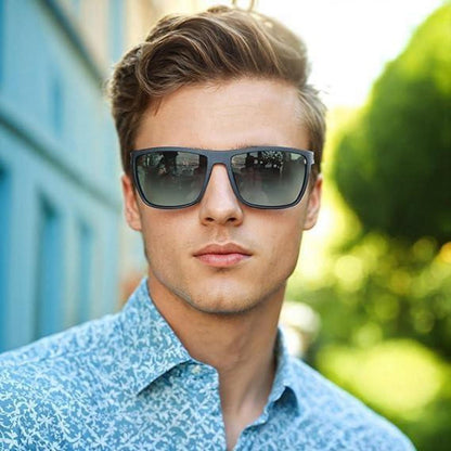 Polarisierte TR90 Sonnenbrille Herren Quadrat UV400 Schutz Grün Lens