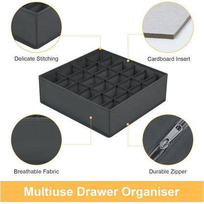 Faltbare Aufbewahrungsbox 24 Zellen – Socken & Unterwäsche Organizer