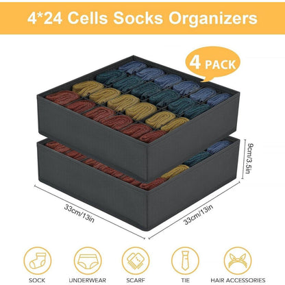 Faltbare Aufbewahrungsbox 24 Zellen – Socken & Unterwäsche Organizer