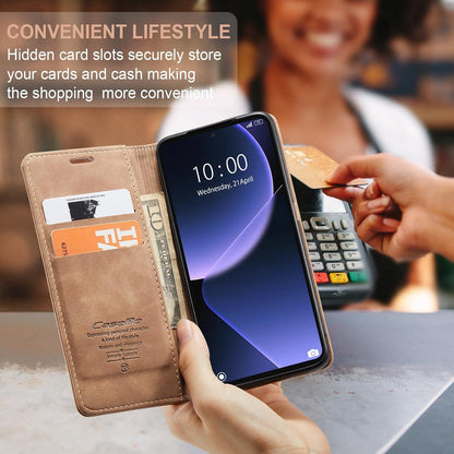 Xiaomi 13T/13T Pro Handyhülle Premium Leder Klapphülle Braun