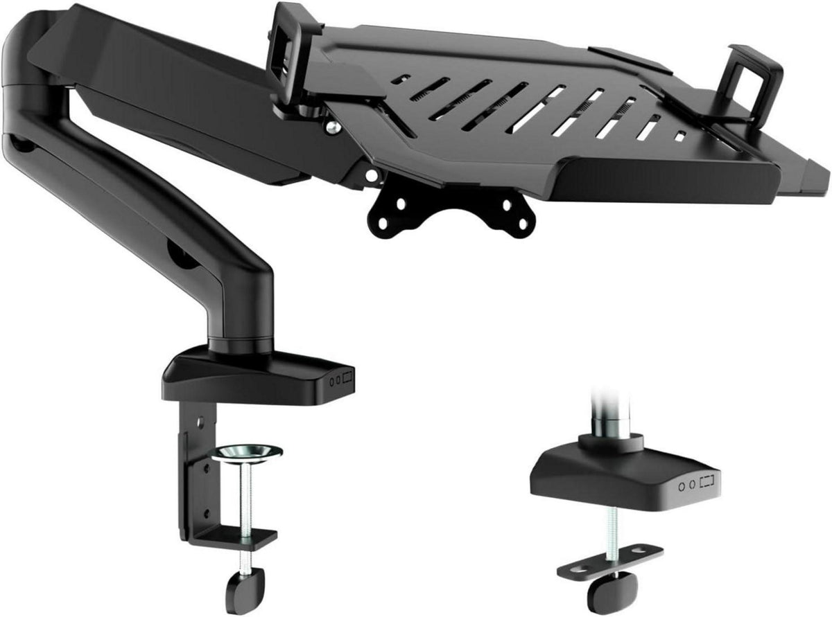 Monitor Arm mit Laptopablage für 17-32 Zoll Bildschirme
