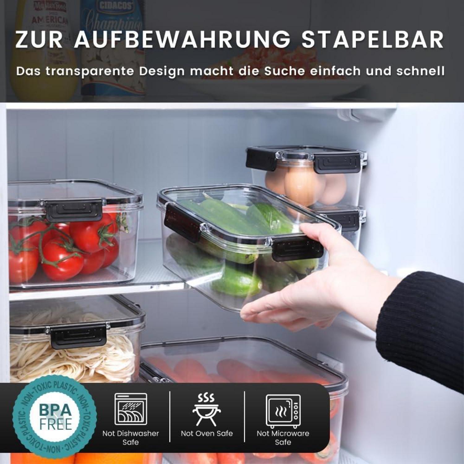 Bugucat Vorratsdosen Set 12-tlg. Aufbewahrungsbox Luftdicht Küche BPA-frei