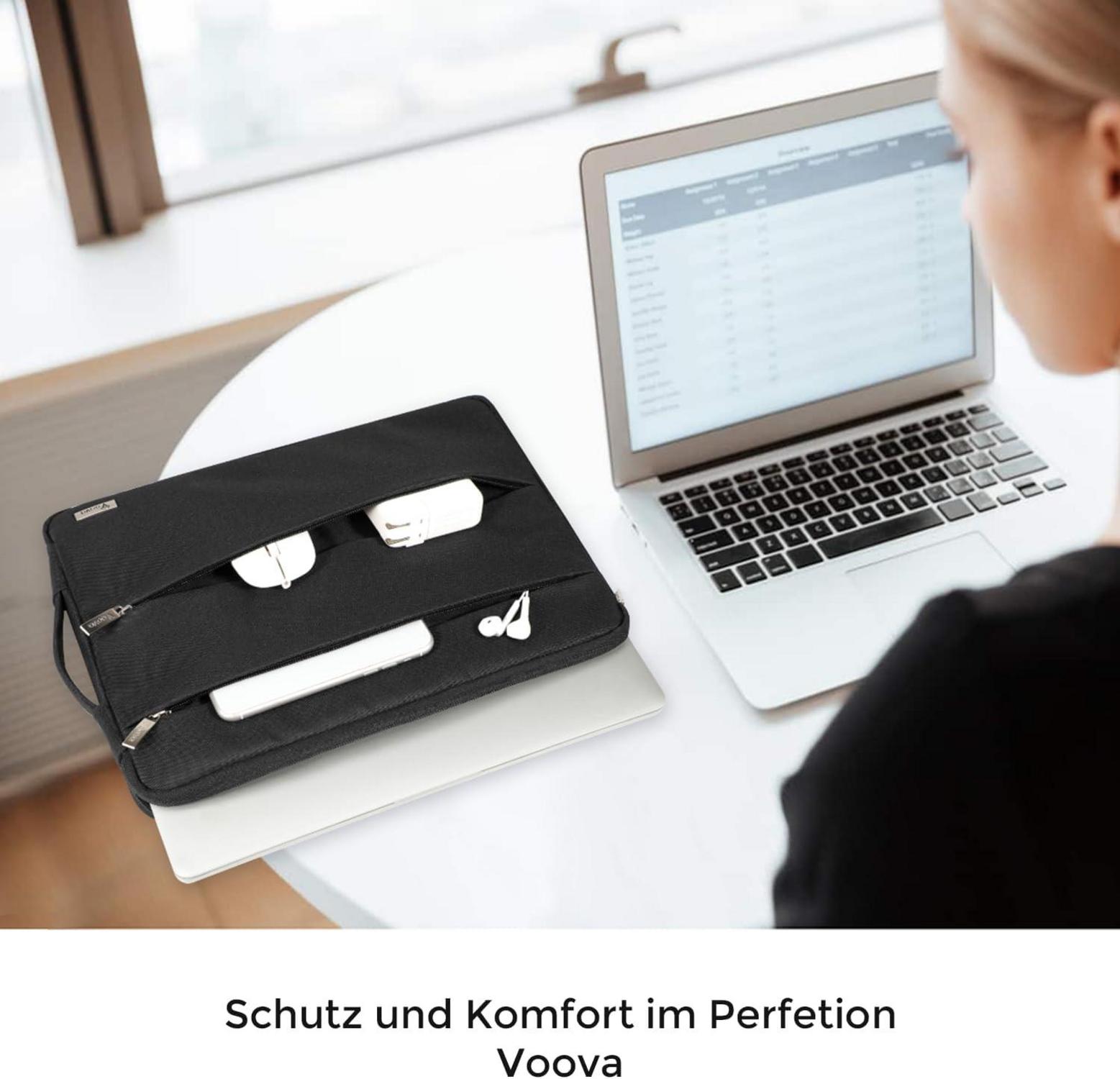 Voova 15,6-16 Zoll Laptop Hülle Sleeve Case Schutzhülle Schwarz