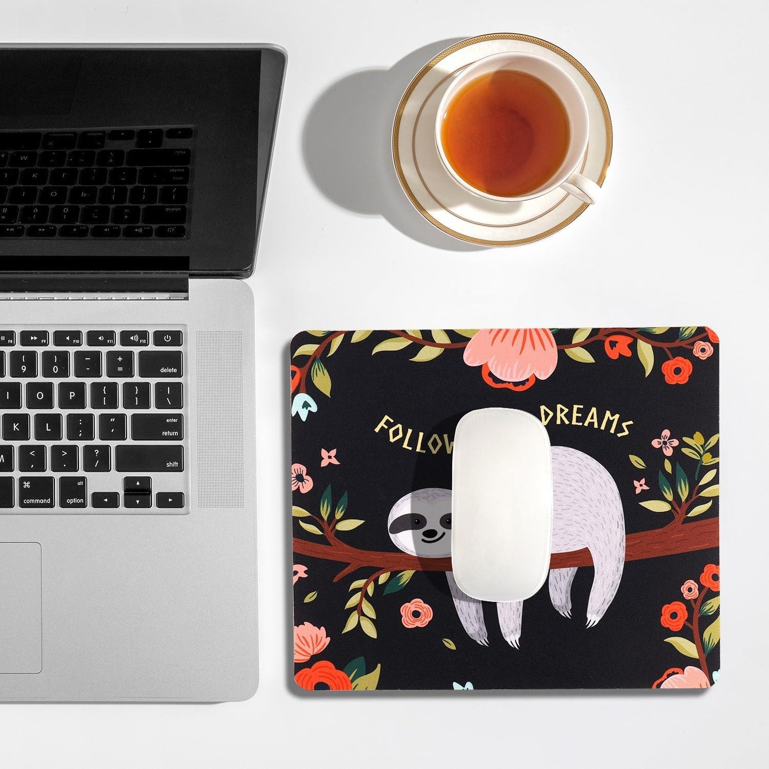 Mauspad Klein mit Motiv 24 x 20 cm Pinguin Muster für Büro & Gaming