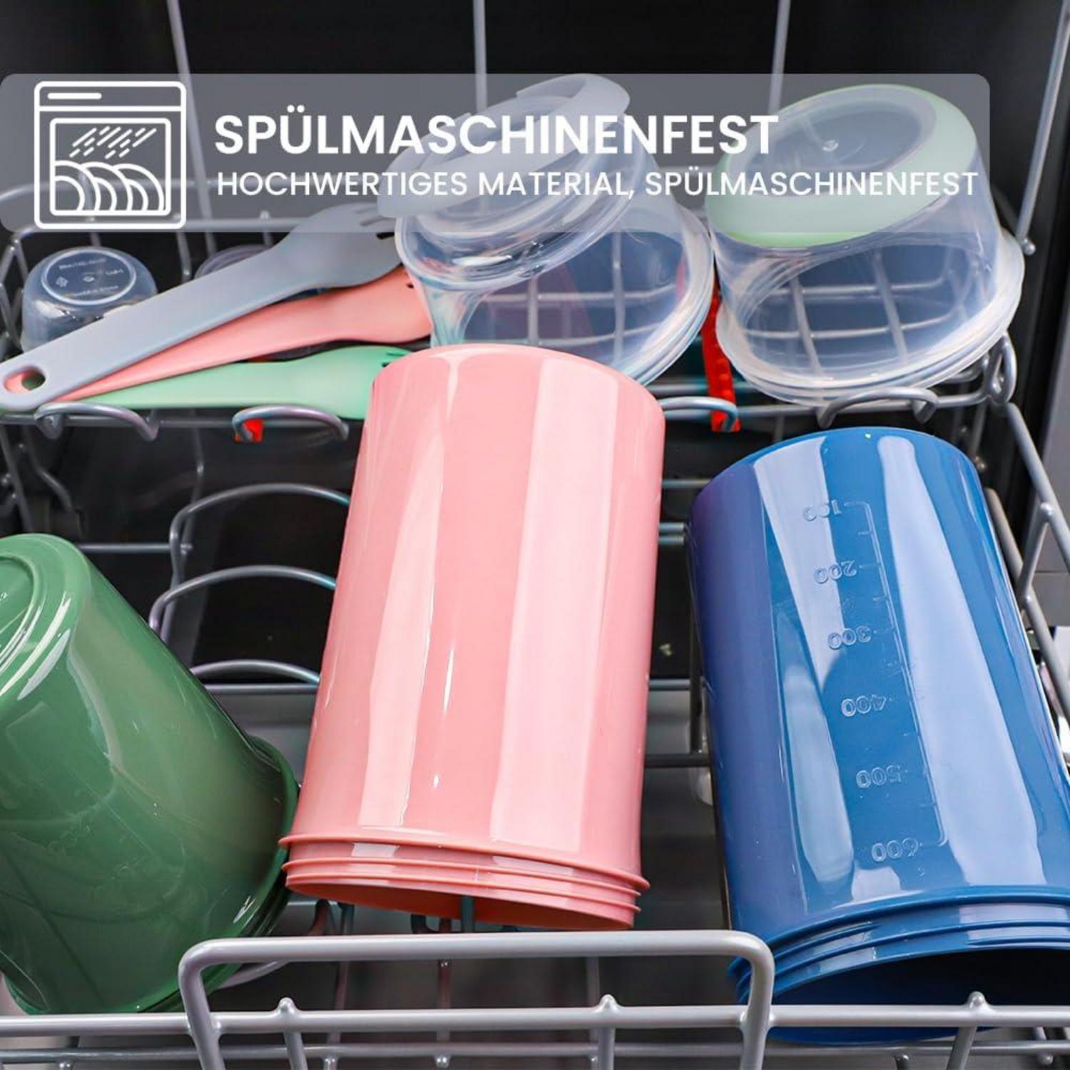 Bugucat 2in1 Müslibecher to Go 870ml Auslaufsicherer Lunchpot Jogurtbecher to Go