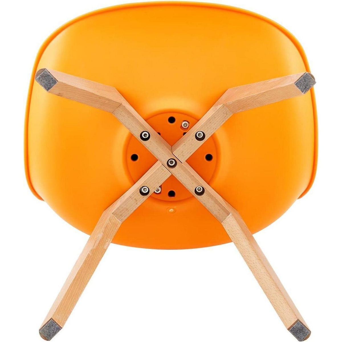 Esszimmerstühle Set 4 – Skandinavisch, Orange & Massivholz