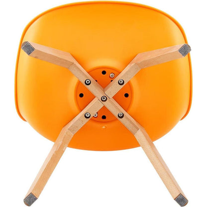 Esszimmerstühle Set 4 – Skandinavisch, Orange & Massivholz