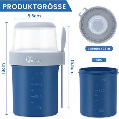 Bugucat 2in1 Müslibecher to Go 870ml Rosa