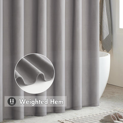 MIULEE Duschvorhang 180x210cm Grau Wasserdicht Anti-Schimmel Waschbar