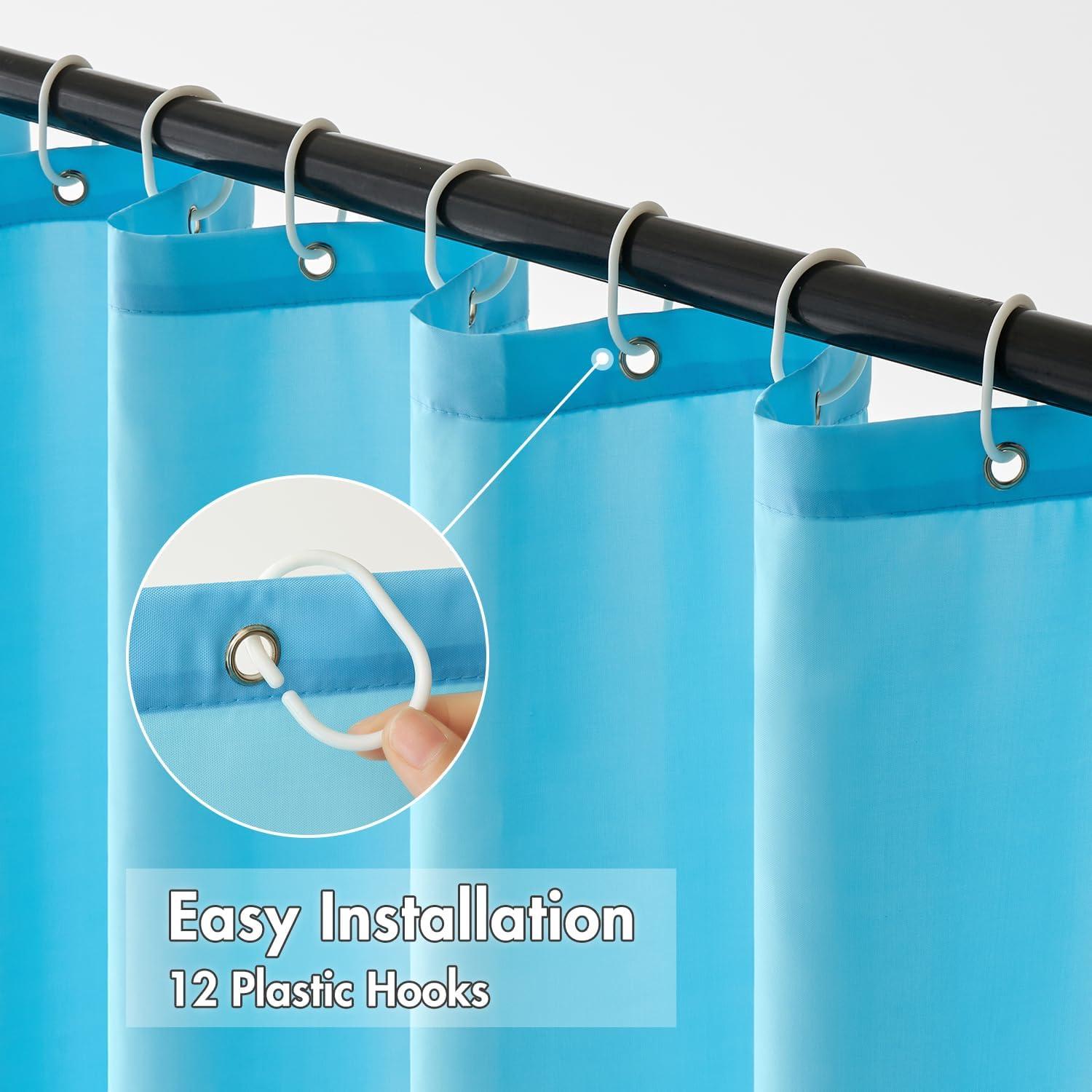 Duschvorhang Wasserdicht Anti-schimmel Textil 180x210cm Blau