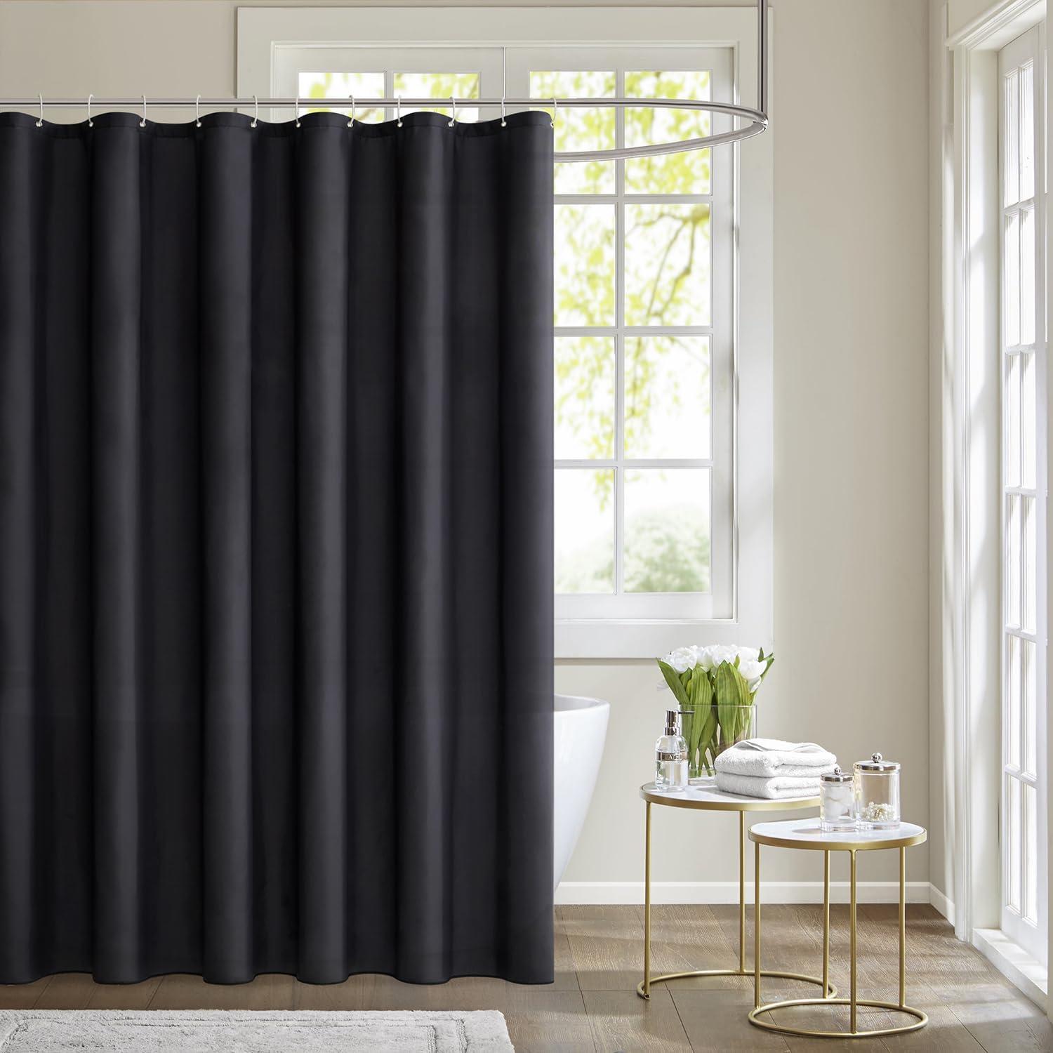 MIULEE Duschvorhang Schwarz 150x180cm wasserdicht Textil