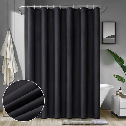 Schwarzer Wasserdichter Duschvorhang 240x200cm Anti-schimmel Textil