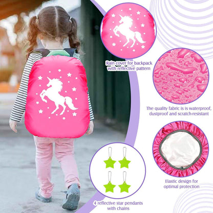 YANSYUN Regenhülle Schulranzen Einhorn Meerjungfrau Mädchen Kinder