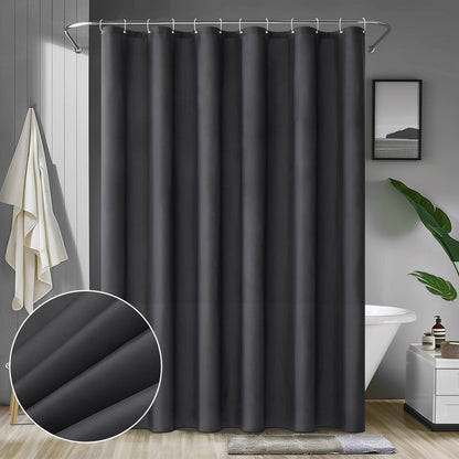 Wasserdichter Duschvorhang Dunkelgrau 180x210cm mit Bleistreifen