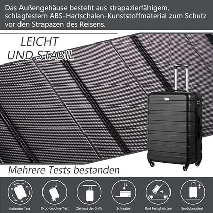 COOLIFE Koffer Set 2tlg. S+M – Hartschale, TSA-Schloss, Schwarz