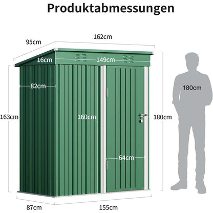 Metall-Geräteschuppen 180x162cm – Gartenschuppen & Lagerraum