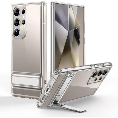 Galaxy S24 Ultra Hülle mit Ständer, Militärschutz, Klar