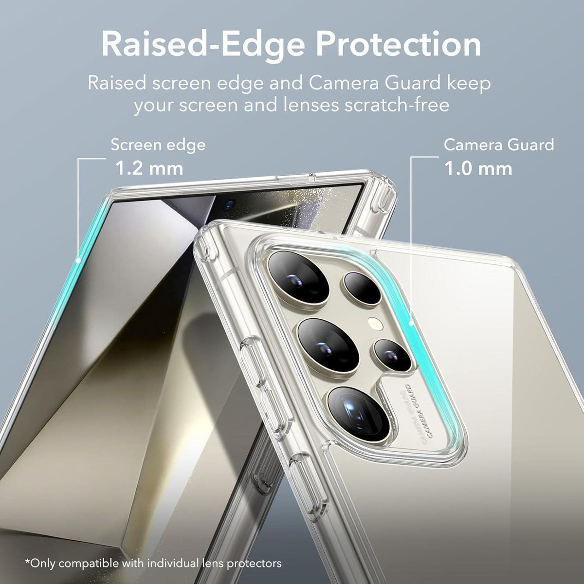 Galaxy S24 Ultra Hülle mit Ständer, Militärschutz, Klar