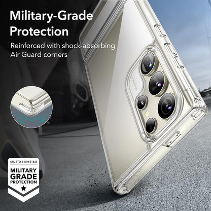 Galaxy S24 Ultra Hülle mit Ständer, Militärschutz, Klar